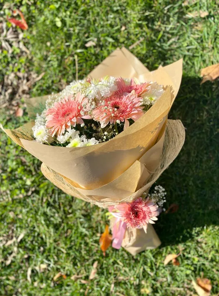 Pembe Gerbera Papatya Buketi